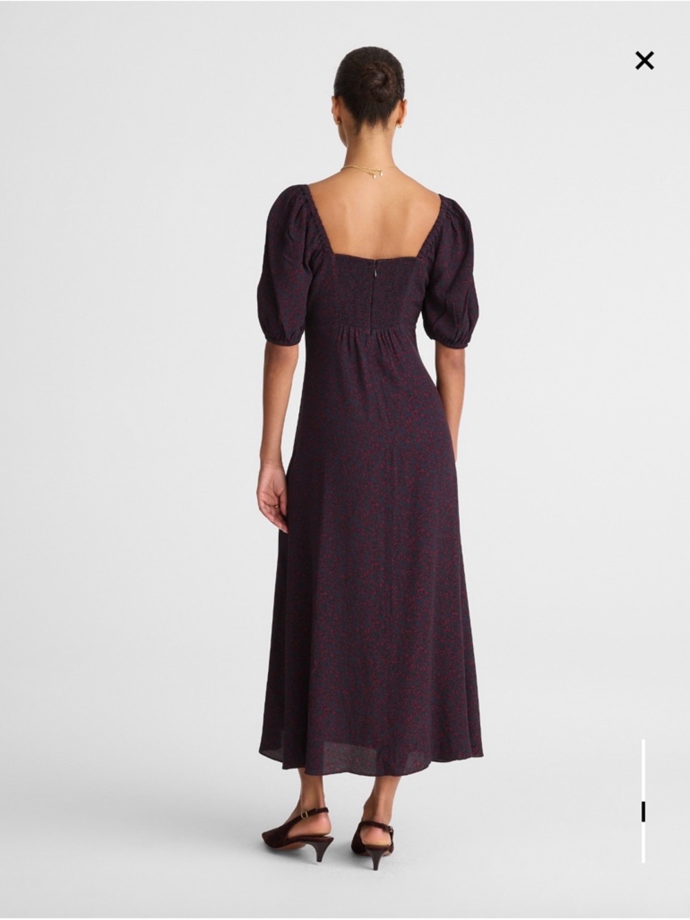 NWT Madewell Puff-Sleeve Sweetheart Midi Dress, 4 - Picture 4 of 6